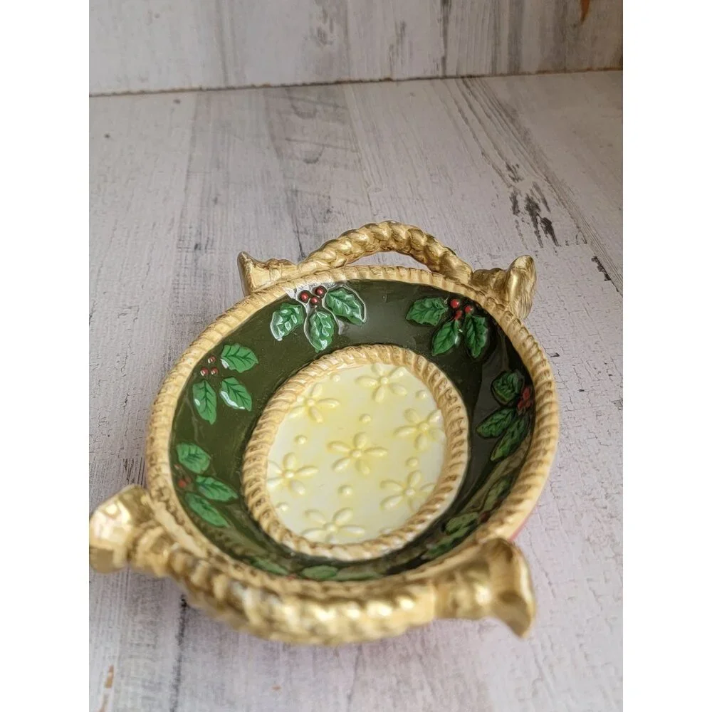 Studio Nova Woodland Holly santa soap dish‎ Xmas decor